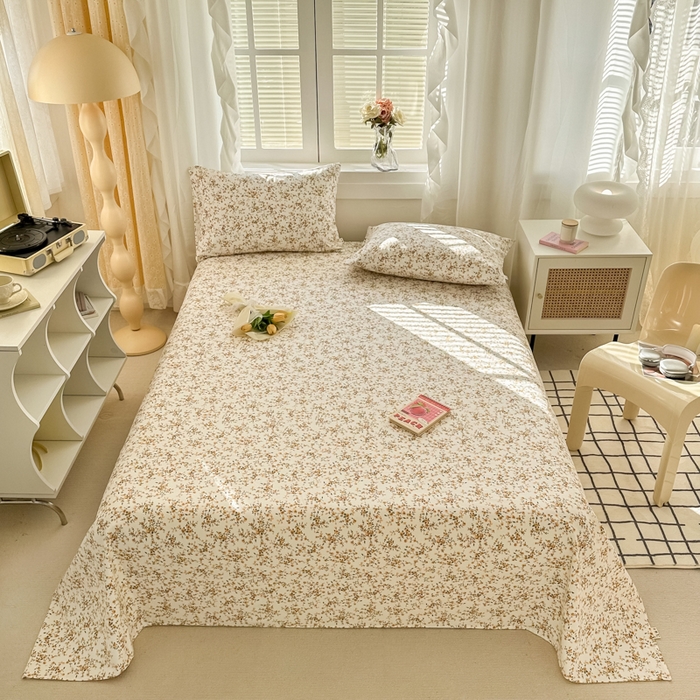 91家纺网 家纺一手货源 找家纺 简宜家居（朝初家纺） 2025新款全棉老粗布A版单床单 繁花