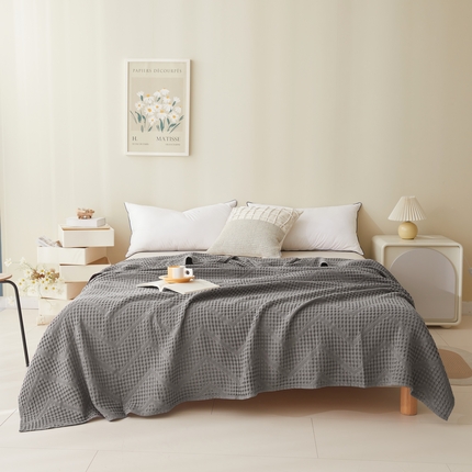 91家纺网 家纺一手货源 找家纺 （总）悦然2025款全棉A类镂空纱布夏被毛巾被