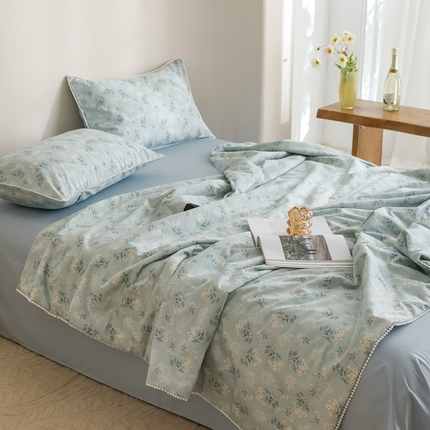 91家纺网 家纺一手货源 找家纺 （总）优被业 2025新款全棉13372大豆夏被四件套小碎花系列