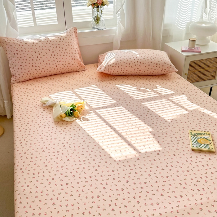 91家纺网 家纺一手货源 找家纺 简宜家居（朝初家纺） 2025新款全棉老粗布A版单床笠 玫瑰花园