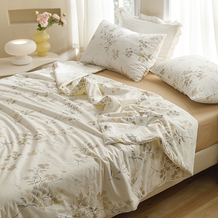 91家纺网 家纺一手货源 找家纺 （总）优被业 2025新款全棉13372大豆夏被四件套小碎花系列