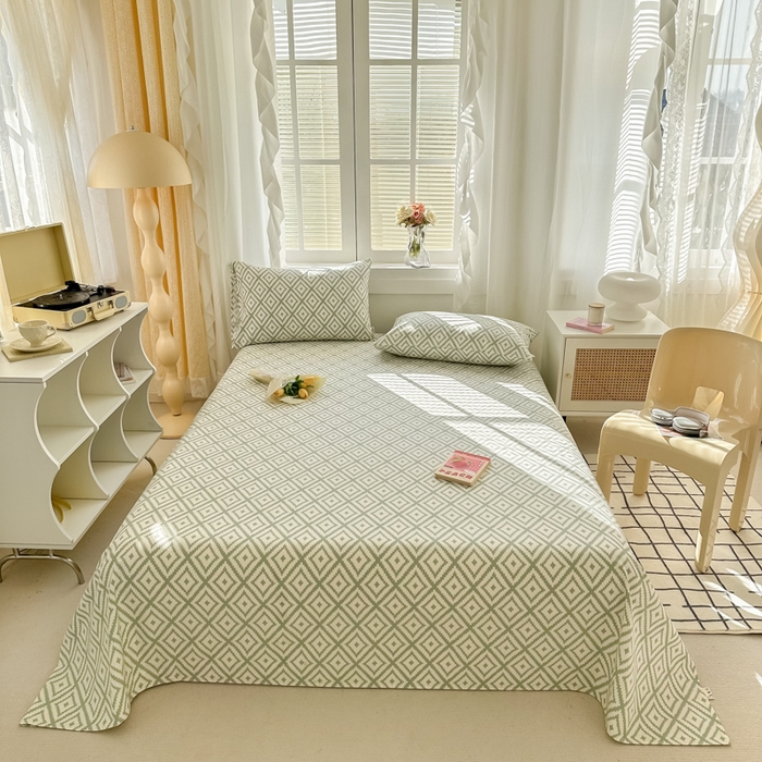 91家纺网 家纺一手货源 找家纺 简宜家居（朝初家纺） 2025新款全棉老粗布A版单床单 朴素