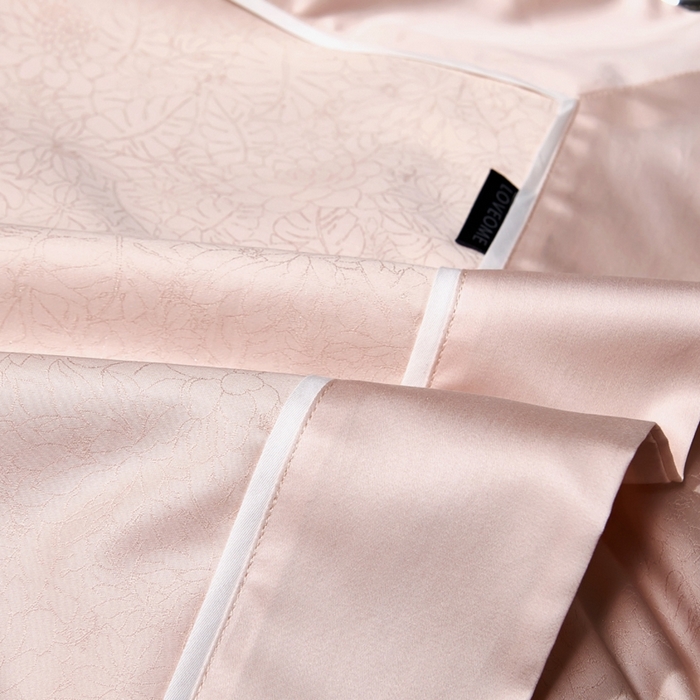 91家纺网 家纺一手货源 找家纺 U品汇 2024新款100支长绒棉提花四件套 莱雅-豆沙