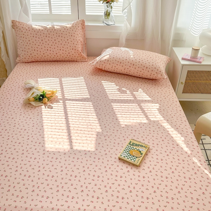 91家纺网 家纺一手货源 找家纺 简宜家居（朝初家纺） 2025新款全棉老粗布A版单床笠 玫瑰花园