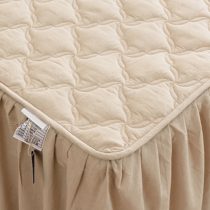 91家纺网 家纺一手货源 找家纺 3C 2024新款风车抗菌水洗棉床裙  清新灰