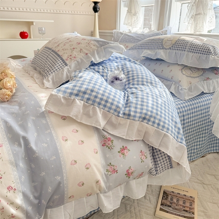 91家纺网 家纺一手货源 找家纺 （总）简宜家居（朝初家纺） 2025新款40支斜纹全棉花边款四件套