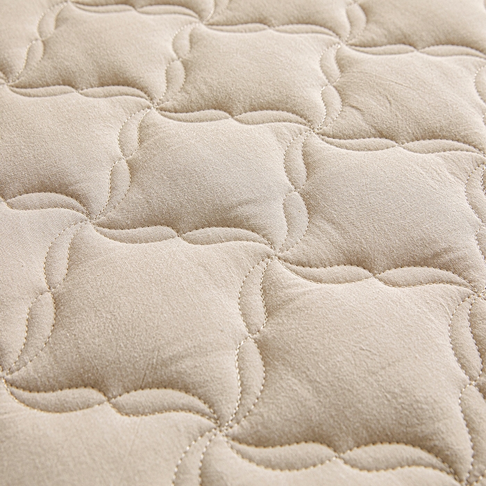 91家纺网 家纺一手货源 找家纺 3C 2024新款全棉色织水洗绵抗菌床笠 清新灰