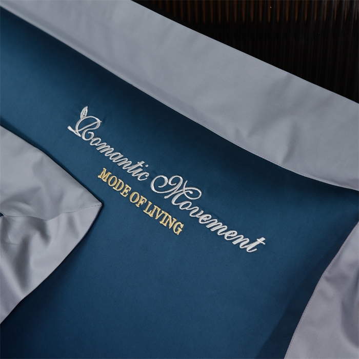 91家纺网 家纺一手货源 找家纺 瑞驰家纺2024新款长绒棉绣花四件套伊莎贝尔系列 伊莎贝尔-梦幻蓝