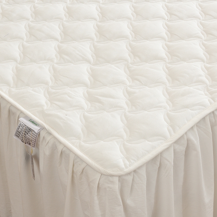 91家纺网 家纺一手货源 找家纺 3C 2024新款风车抗菌水洗棉床裙  珍珠白