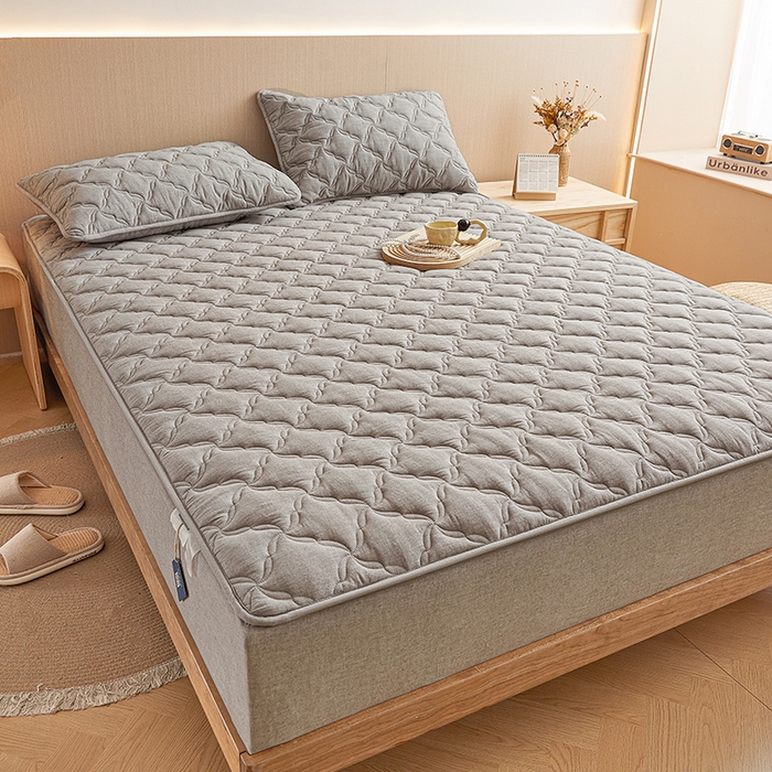 91家纺网 家纺一手货源 找家纺 （总）3C 2024新款全棉色织水洗绵抗菌床笠