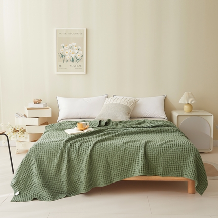 91家纺网 家纺一手货源 找家纺 （总）悦然2025款全棉A类镂空纱布夏被毛巾被