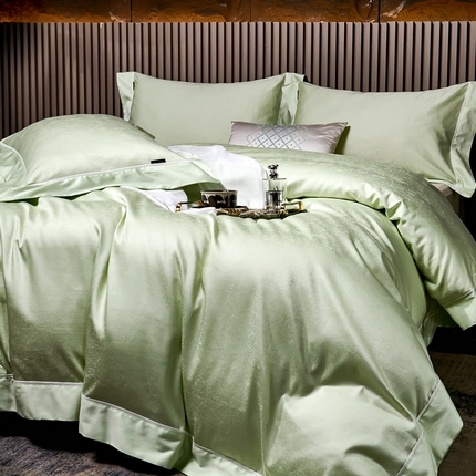 U品汇  2024新款100支长绒棉提花四件套 莱雅-青翠绿