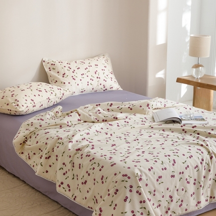 91家纺网 家纺一手货源 找家纺 （总）优被业 2025新款全棉13372大豆夏被四件套小碎花系列