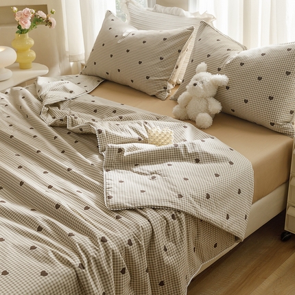 优被业 2025新款全棉13372大豆夏被四件套小碎花系列 守护甜心