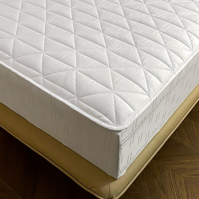 91家纺网 家纺一手货源 找家纺 3C 2024新款夹棉60提花床笠 雅白