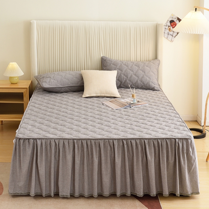 91家纺网 家纺一手货源 找家纺 （总）3C 2024新款风车抗菌水洗棉床裙 