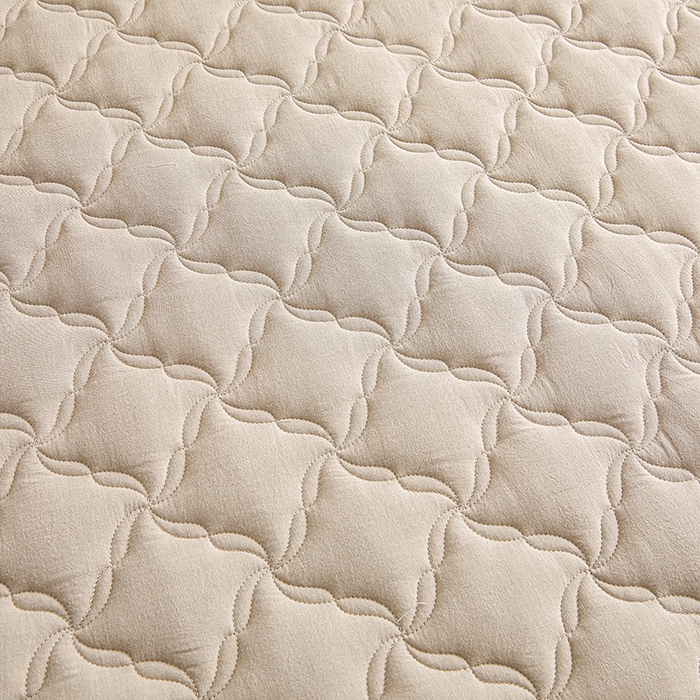 91家纺网 家纺一手货源 找家纺 3C 2024新款全棉色织水洗绵抗菌床笠 清新灰