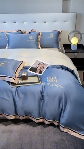 91家纺网 家纺一手货源 找家纺 （总）笙意家纺 2025新款水洗真丝宽边四件套-挪威系列