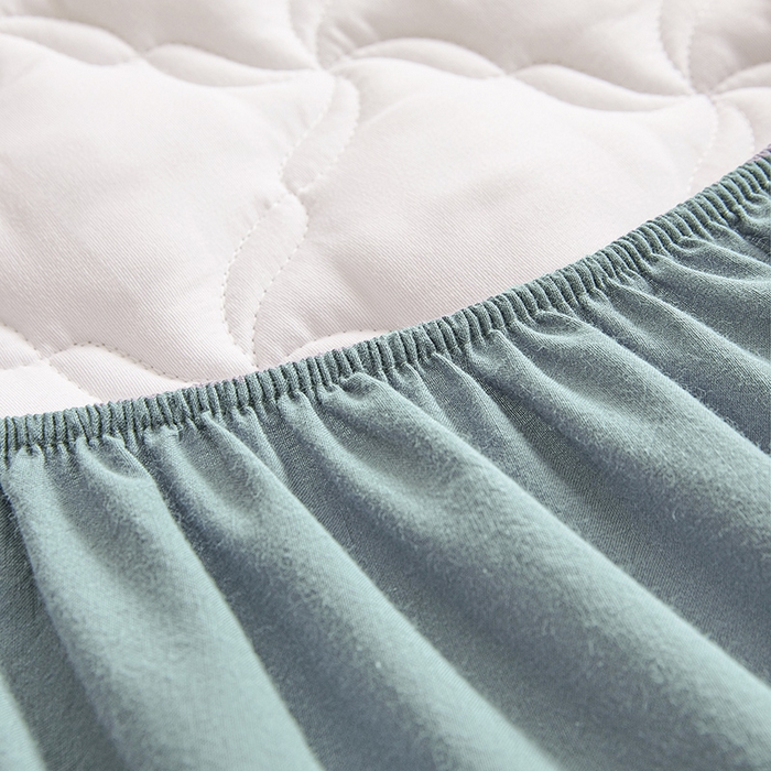 91家纺网 家纺一手货源 找家纺 3C 2024新款全棉色织水洗绵抗菌床笠 烟灰色