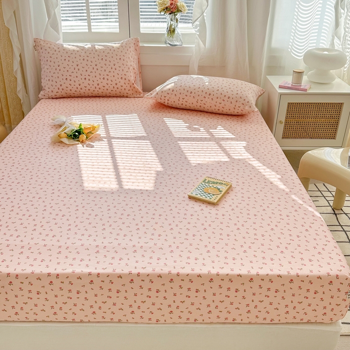 91家纺网 家纺一手货源 找家纺 简宜家居（朝初家纺） 2025新款全棉老粗布A版单床笠 玫瑰花园