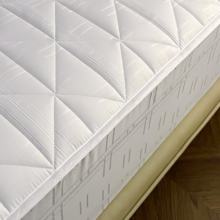 91家纺网 家纺一手货源 找家纺 3C 2024新款夹棉60提花床笠 雅白