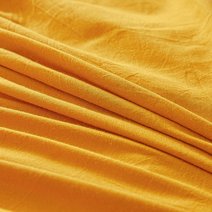 91家纺网 家纺一手货源 找家纺 3C 2024新款全棉色织水洗绵抗菌床笠 柠檬黄