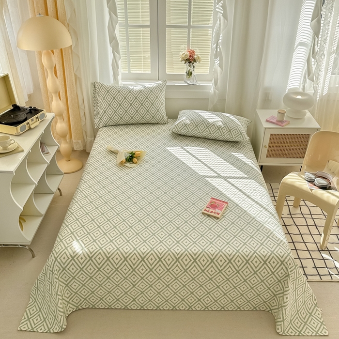 91家纺网 家纺一手货源 找家纺 简宜家居（朝初家纺） 2025新款全棉老粗布A版单床单 朴素