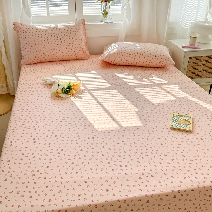 91家纺网 家纺一手货源 找家纺 简宜家居（朝初家纺） 2025新款全棉老粗布A版单床笠 玫瑰花园