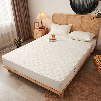 3C 2024新款抗菌防螨透气防水夹棉床笠 珍珠白