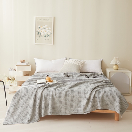 91家纺网 家纺一手货源 找家纺 （总）悦然2025款全棉A类镂空纱布夏被毛巾被