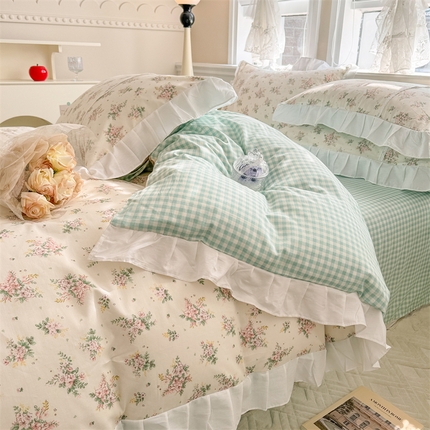 91家纺网 家纺一手货源 找家纺 （总）简宜家居（朝初家纺） 2025新款40支斜纹全棉花边款四件套