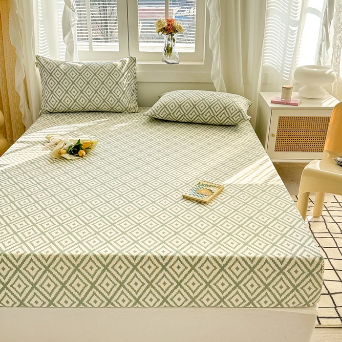 91家纺网 家纺一手货源 找家纺 简宜家居（朝初家纺） 2025新款全棉老粗布A版单床笠 朴素