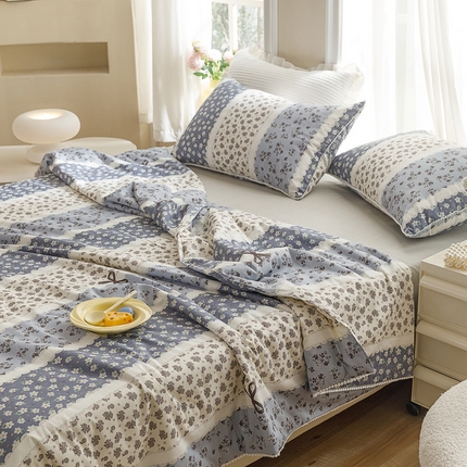 91家纺网 家纺一手货源 找家纺 （总）优被业 2025新款全棉13372大豆夏被四件套小碎花系列