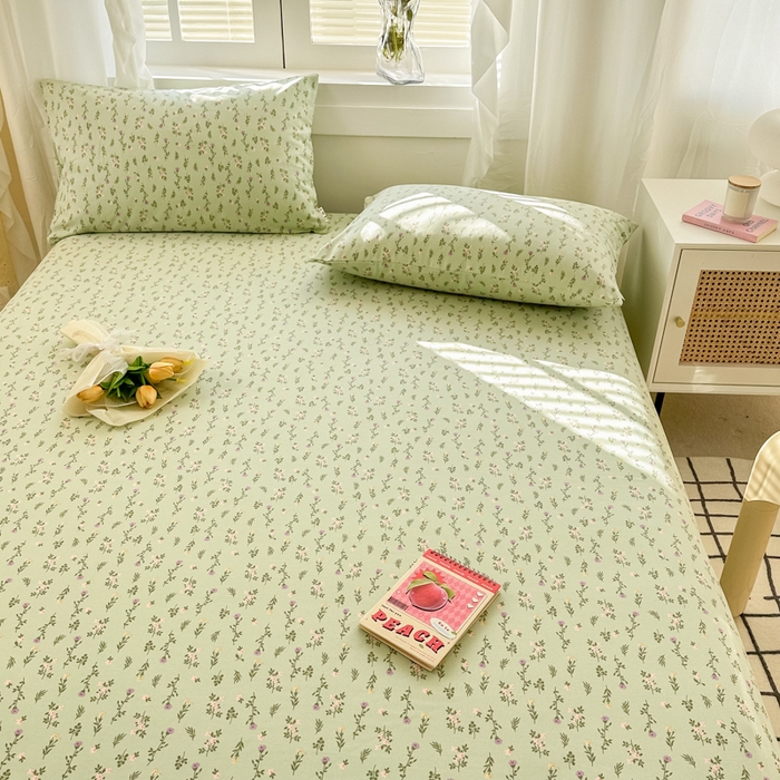 91家纺网 家纺一手货源 找家纺 简宜家居（朝初家纺） 2025新款全棉老粗布A版单床单 紫荆