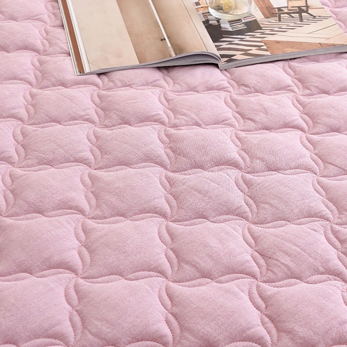 91家纺网 家纺一手货源 找家纺 3C 2024新款风车抗菌水洗棉床裙  紫色