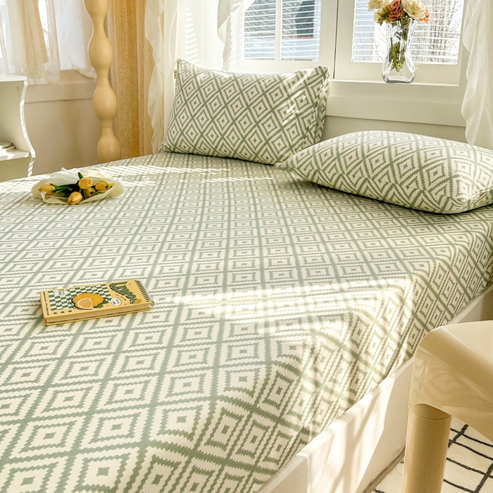 91家纺网 家纺一手货源 找家纺 简宜家居（朝初家纺） 2025新款全棉老粗布A版单床笠 朴素