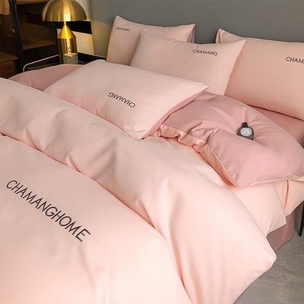 91家纺网 家纺一手货源 找家纺 （总）小久久（小九九） 2024新款时尚简约刺绣磨毛四件套-凯莉丝系列