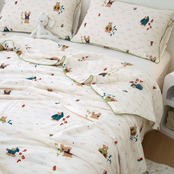 91家纺网 家纺一手货源 找家纺 维洋 2025新款A类针织大豆被夏被被子 卖萌熊