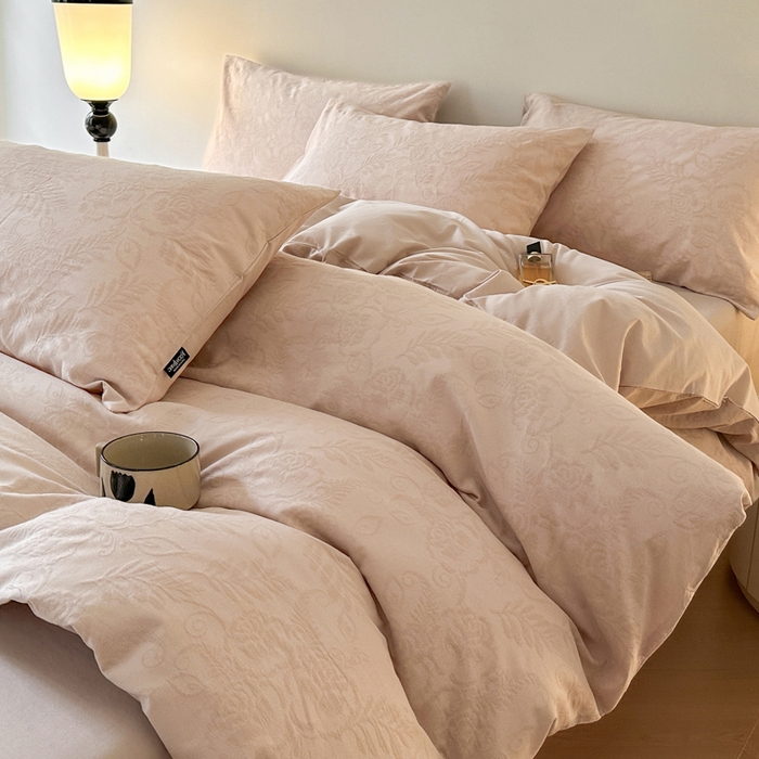 91家纺网 家纺一手货源 找家纺 宜代光年 2024新款60s水洗棉提花系列 海棠