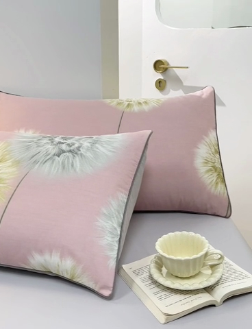 91家纺网 家纺一手货源 找家纺 元元 2024新款小清新隐藏式夹棉套件单品-夹棉枕套 惟妙惟肖-粉