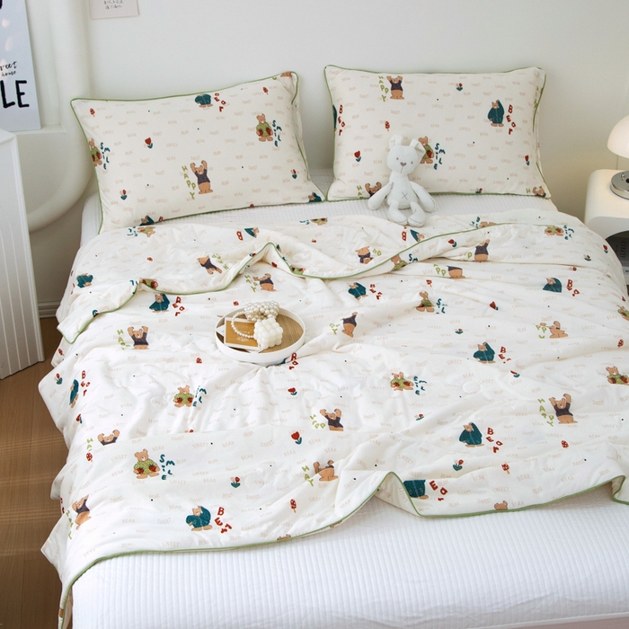 91家纺网 家纺一手货源 找家纺 维洋 2025新款A类针织大豆被夏被被子 卖萌熊