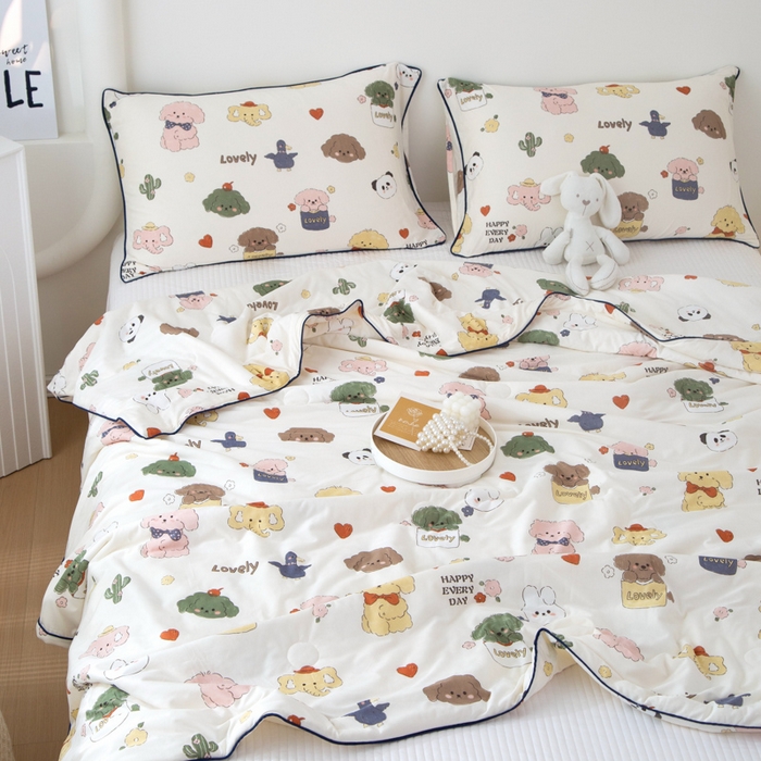 91家纺网 家纺一手货源 找家纺 维洋 2025新款A类针织大豆被夏被被子 米妮宝贝