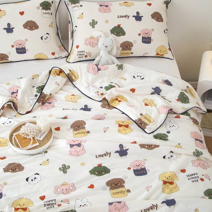 91家纺网 家纺一手货源 找家纺 维洋 2025新款A类针织大豆被夏被被子 米妮宝贝