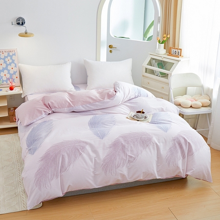 元元 2024新款小清新隐藏式夹棉套件单品-夹棉被套 且听风吟-粉