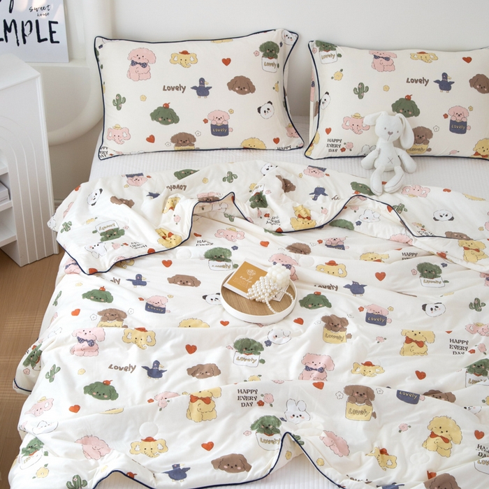 91家纺网 家纺一手货源 找家纺 维洋 2025新款A类针织大豆被夏被被子 米妮宝贝