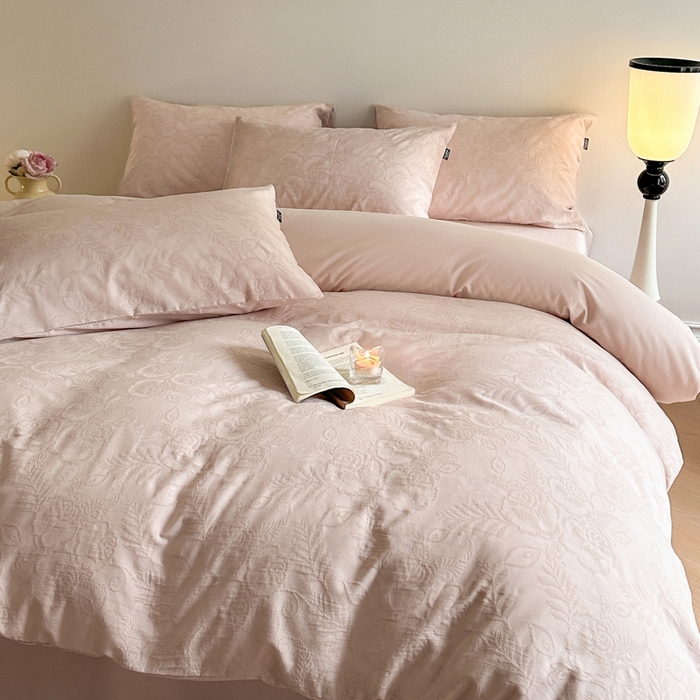 91家纺网 家纺一手货源 找家纺 宜代光年 2024新款60s水洗棉提花系列 海棠