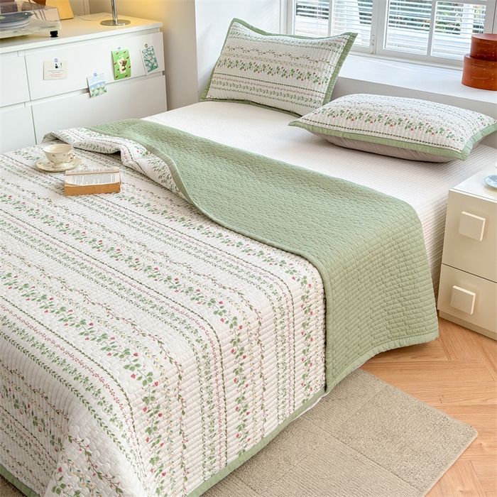 91家纺网 家纺一手货源 找家纺 美优兰2025春双面全棉水洗床盖懒人图 藤蔓