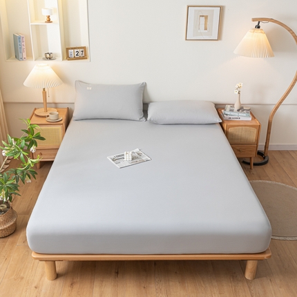 ab家纺 2024新款A类40支水洗全棉床笠三件套 浅灰