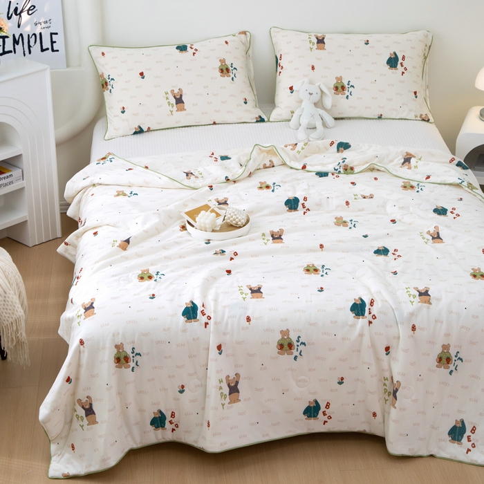 91家纺网 家纺一手货源 找家纺 维洋 2025新款A类针织大豆被夏被被子 卖萌熊