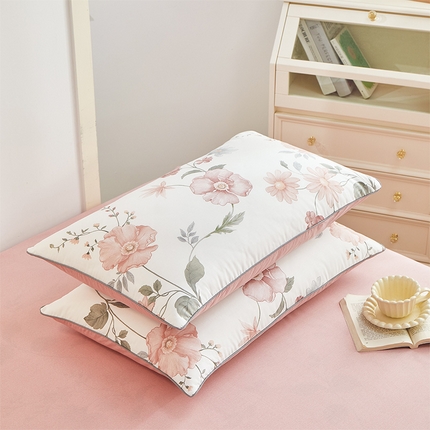 元元 2024新款小清新隐藏式夹棉套件单品-夹棉枕套 莫兰朵-粉